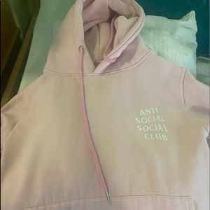 pink anti social club hoodie